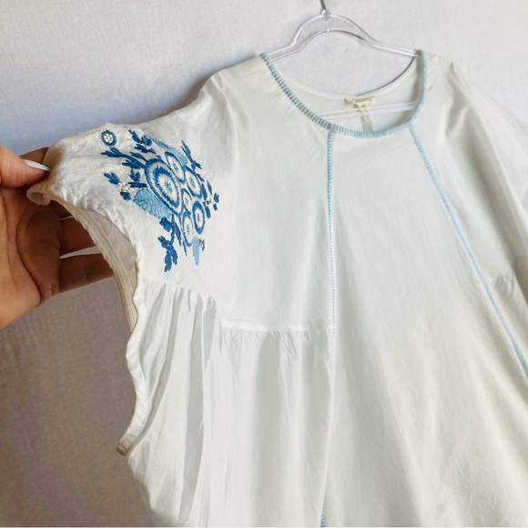 Cotton Bleu Women's embroidered top blouse tunic, Sz L - Picture 6 of 17